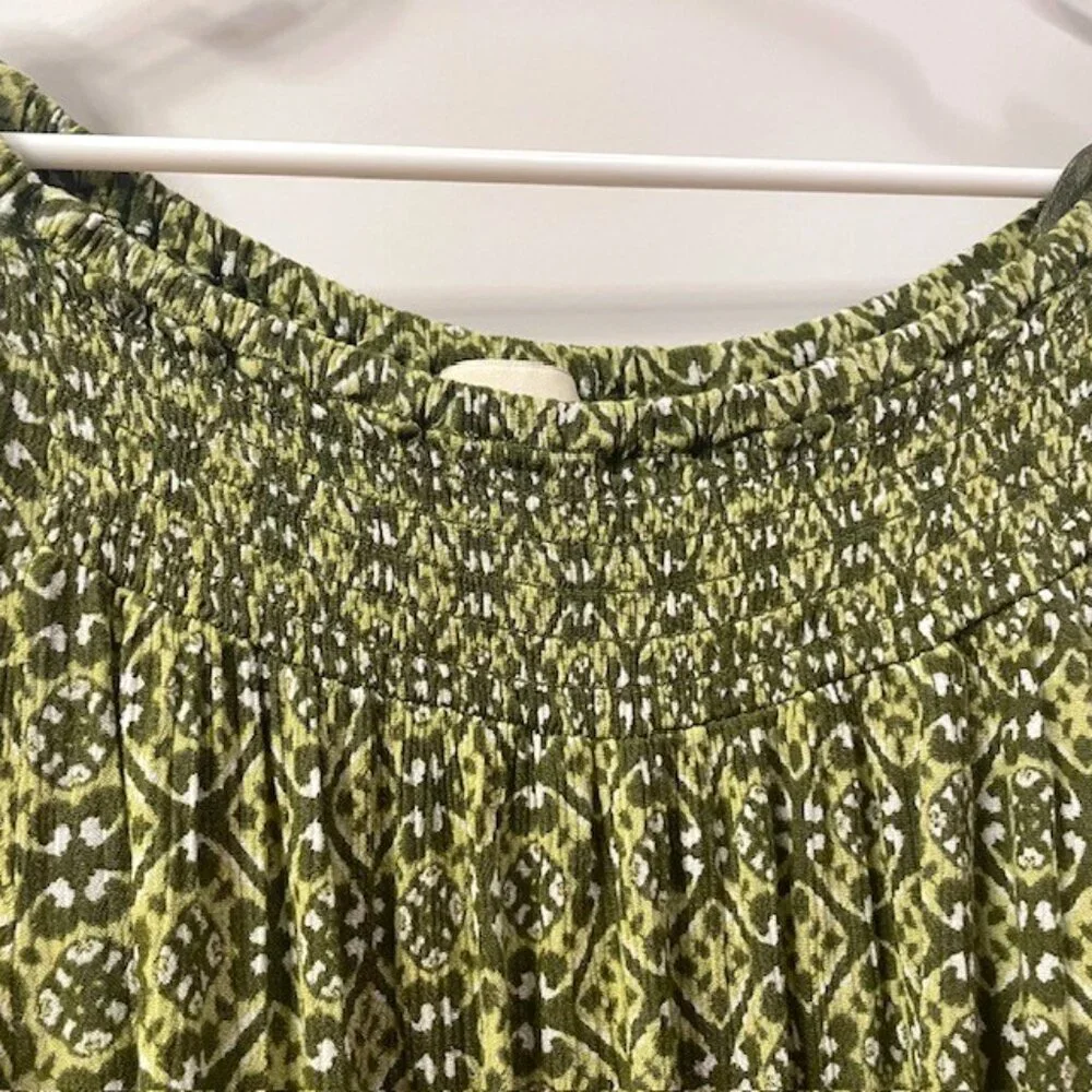 Chico's Boho Geometric Blouse Top Green Flowy Size XL - Picture 4 of 16